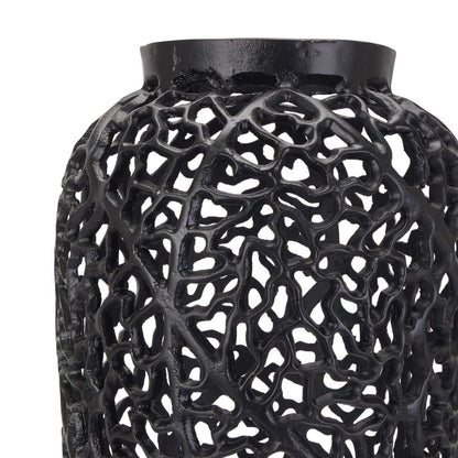 Black Cast Lattice Medium Vase | Transform Your Space with Our Black Cast Lattice Medium Vase Description Elevate your home decor with the modern elegance of our Black Cast Lattice Medium Vase. Crafted from perforated steel, this floor-standing vase is de