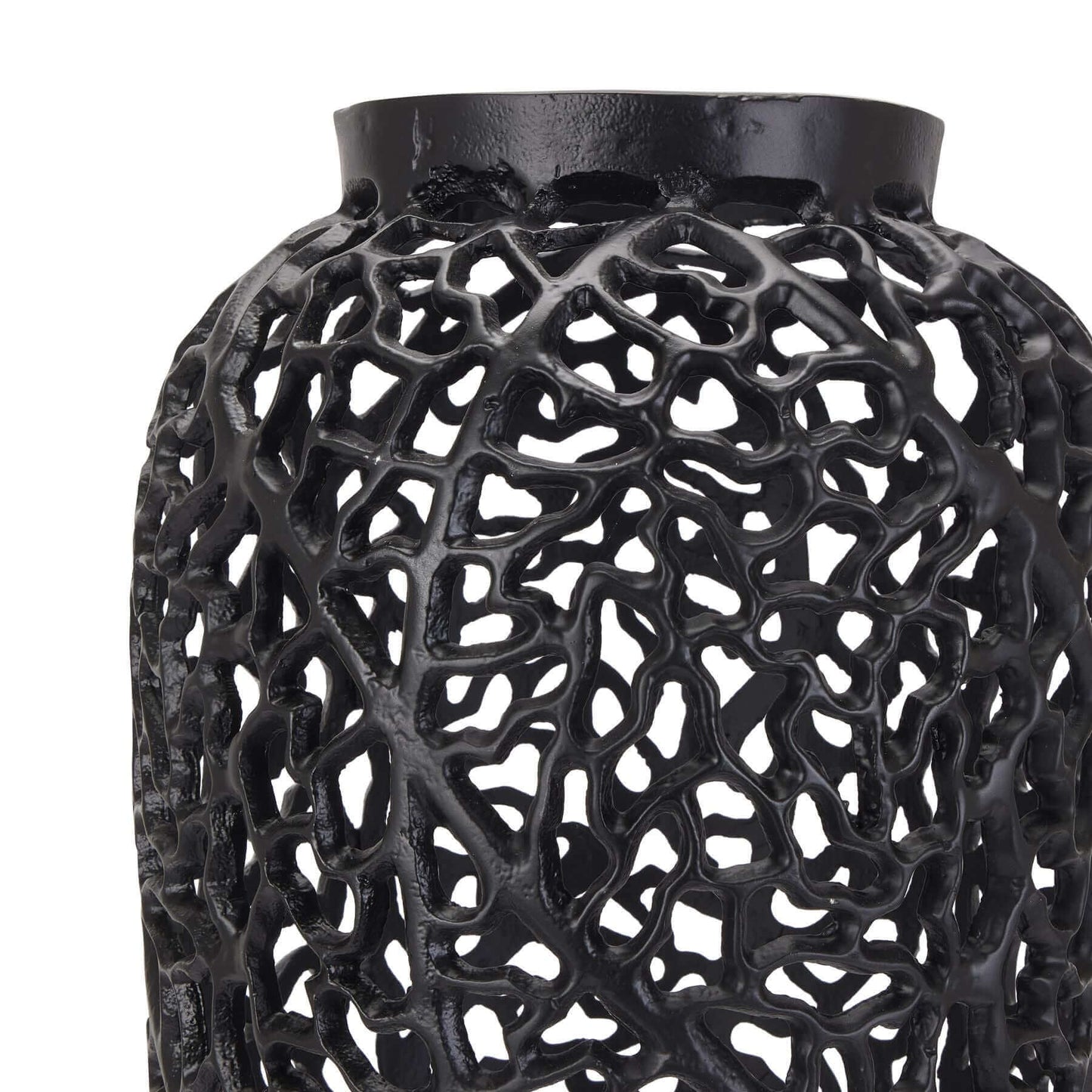 Black Cast Lattice Large Vase | Transform Your Space with the Black Cast Lattice Large Vase Description Step up your home decor game with our Black Cast Lattice Large Vase! Made of perforated steel, this floor-standing vase adds a modern touch to any room