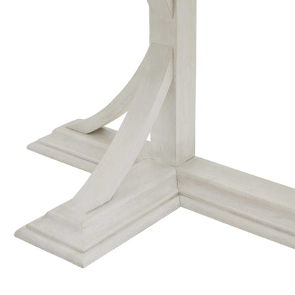 Luna Console Table | Description The Luna Console Table effortlessly blends timeless appeal with modern sophistication, making it the perfect centerpiece for any hallway, dining room, or living room. Its sleek silhouette and off-white painted bottom add a