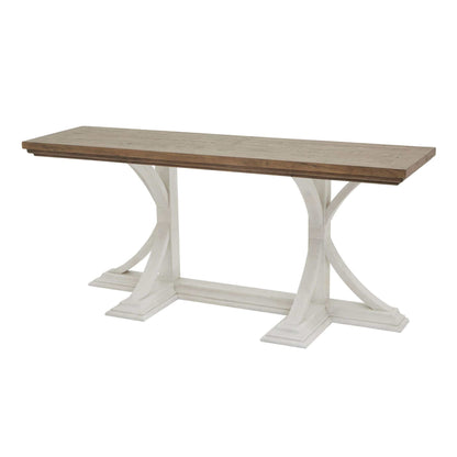 Luna Console Table | Description The Luna Console Table effortlessly blends timeless appeal with modern sophistication, making it the perfect centerpiece for any hallway, dining room, or living room. Its sleek silhouette and off-white painted bottom add a