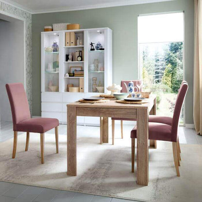 Fribo Extendable Dining Table | Description Designed with convenience in mind, the Fribo dining table is a "must have" for any home. Its synchronous guide allows for quick and effortless unfolding, ideal for family meals or even for a fun game night. Craf