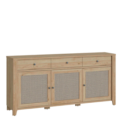 Cestino 3 Door 3 Drawer Sideboard | Description Our three-door, three-drawer sideboard offers reliable storage and a stylish look for any room. Each drawer comes equipped with a silent ball mechanism and full extension, while the metal handles and hinges