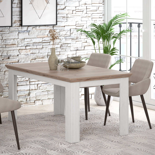 Illopa Extendable Dining Table | Description Illoppa Dining Table exudes a sophisticated flair, ideal for any modern home. Its distinctive feature is the range of sizes it offers, for stylishly arranging any room in the house. The exquisite white and oak