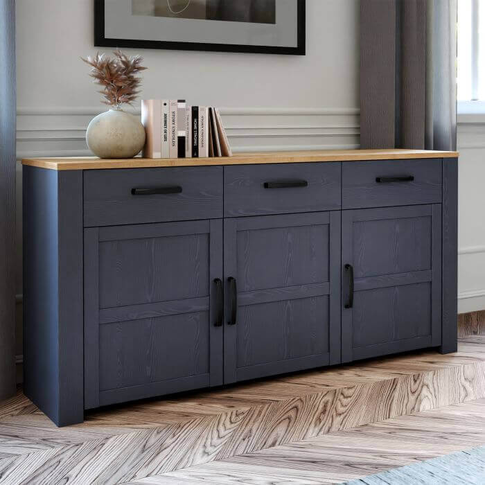 Bohol 3 Door 3 Drawer Sideboard | Discover the Rustic Elegance of the Bohol 3 Door 3 Drawer Sideboard Description Embrace the timeless charm and rustic style of the Bohol 3 Door 3 Drawer Sideboard. This exquisite piece is designed with simplicity and natu