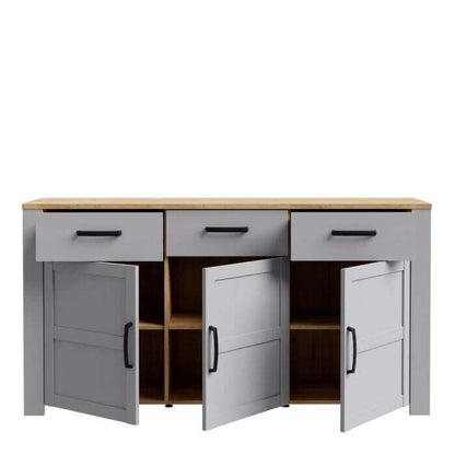 Bohol 3 Door 3 Drawer Sideboard | Discover the Rustic Elegance of the Bohol 3 Door 3 Drawer Sideboard Description Embrace the timeless charm and rustic style of the Bohol 3 Door 3 Drawer Sideboard. This exquisite piece is designed with simplicity and natu