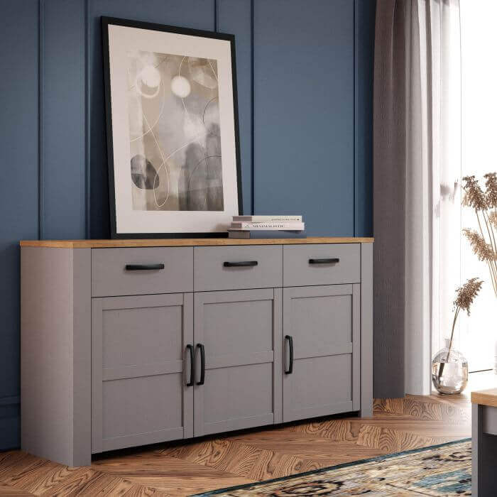 Bohol 3 Door 3 Drawer Sideboard | Discover the Rustic Elegance of the Bohol 3 Door 3 Drawer Sideboard Description Embrace the timeless charm and rustic style of the Bohol 3 Door 3 Drawer Sideboard. This exquisite piece is designed with simplicity and natu