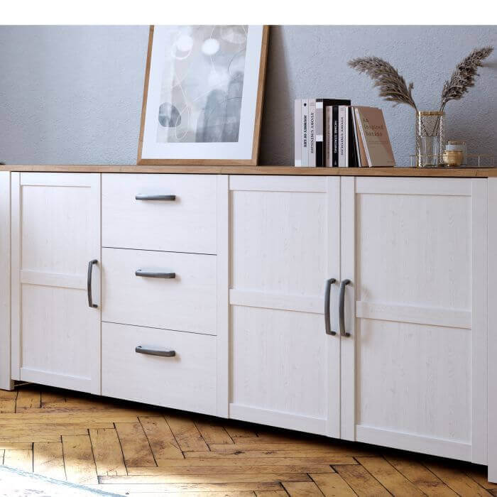 Bohol Large 3 Door 3 Drawer Sideboard | Discover Timeless Elegance with the Bohol Large 3 Door 3 Drawer Sideboard Description The Bohol Large 3 Door 3 Drawer Sideboard brings a touch of rustic charm and natural elegance to your living space. With its simp