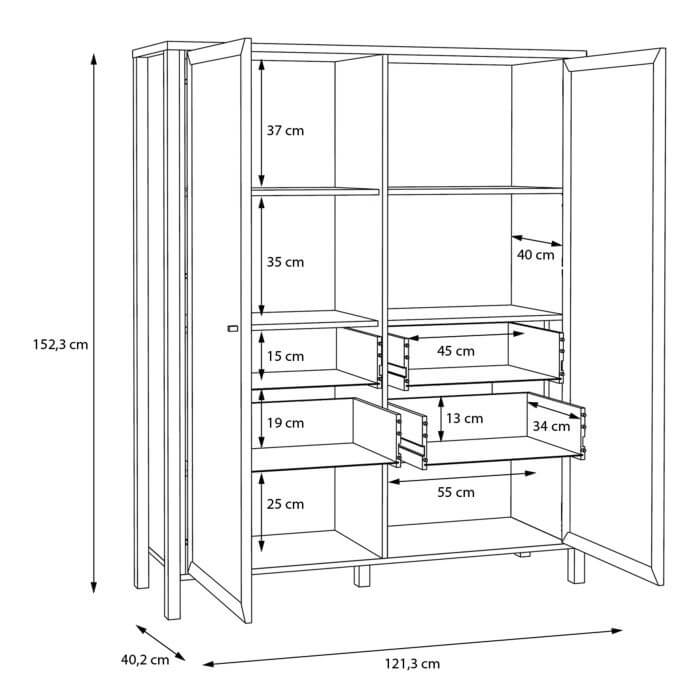 High Rock Wide Display Cabinet