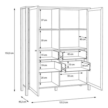 High Rock Wide Display Cabinet