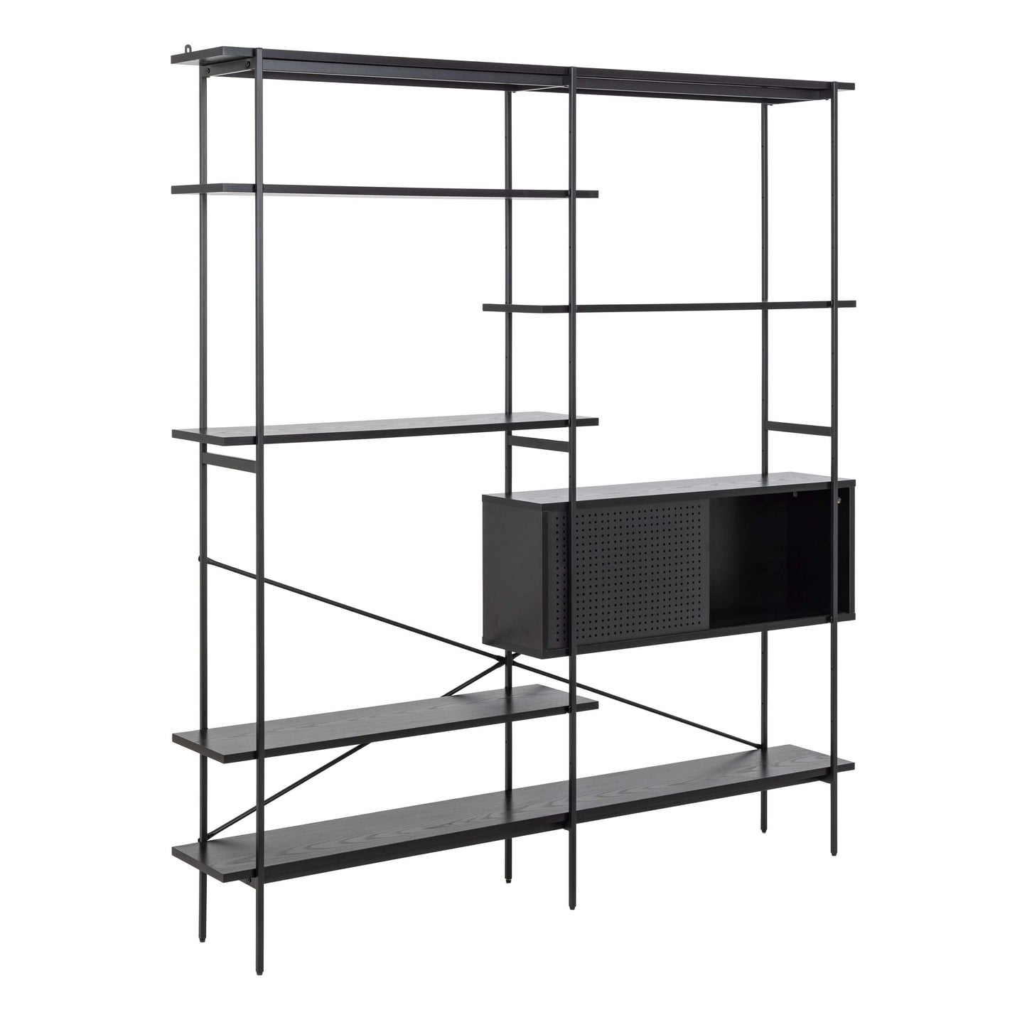 Angus Black Shelf Wall Unit Large | Elevate Your Space with the Angus Black Shelf Wall Unit Large Description Introducing the Angus Black Shelf Wall Unit Large, a modern and asymmetrical masterpiece designed to showcase your items with unparalleled flair.