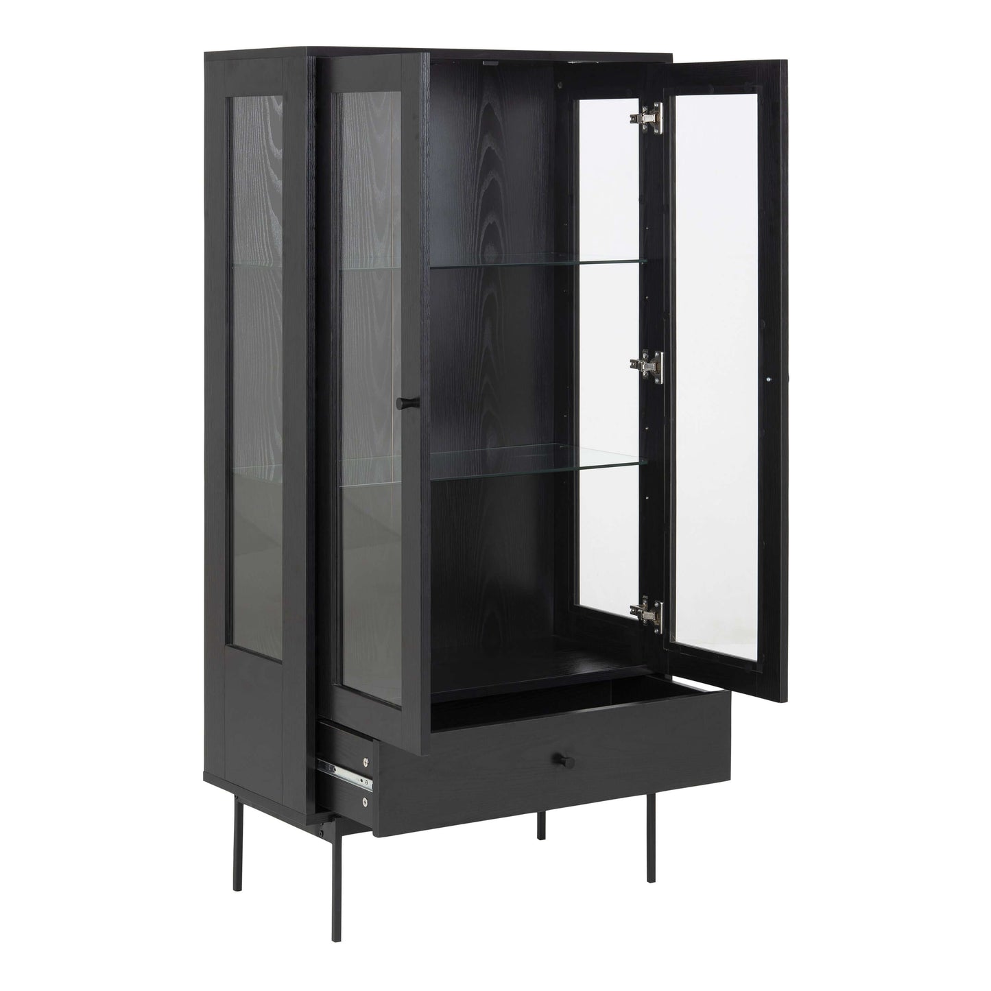 Angus Black Display Cabinet | Elevate Your Home Décor with the Angus Black Display Cabinet Description The Angus Black Display Cabinet combines sleek lines with an airy design to make a contemporary statement in any home. Perfect for showcasing your favor