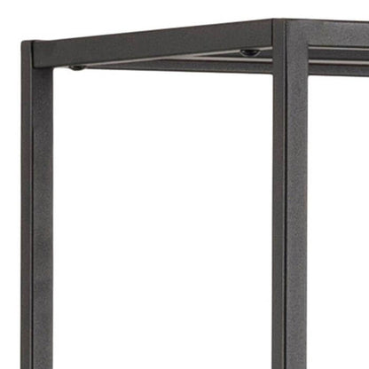 Close-up of Newcastle Wall Unit's powder-coated steel frame and minimalist design.