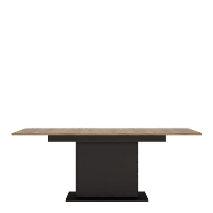 Brolo Extendable Dining Table | Description This table offers a modern take on the classic design, featuring a central pillar rather than corner legs for a cohesive look. Furthermore, it also has the ability to extend from 160cm to 200cm when extra surfac