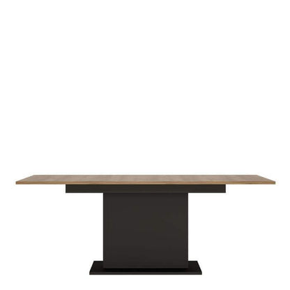 Brolo Extendable Dining Table | Description This table offers a modern take on the classic design, featuring a central pillar rather than corner legs for a cohesive look. Furthermore, it also has the ability to extend from 160cm to 200cm when extra surfac